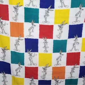 Vintage Warner Brothers 1997 Bugs Bunny Full Flat Sheet The Bibb Co. 97” l 64” w